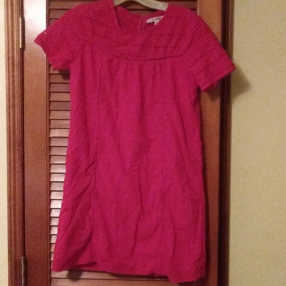 Red Eyelet Short Sleeve dress